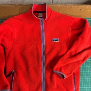 Patagonia Synchilla Red Fleece with Purple Accent Vintage men’s large